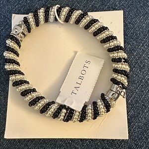 Talbots Black and Cream Beaded Bracelet